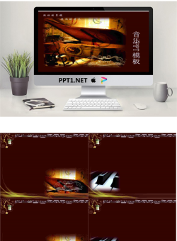 钢琴背景音乐PPT模板.ppt[共5张]