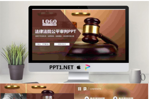 木槌背景的法律援助PPT模板.pptx[共29张]