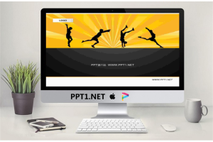 黑色背景体育运动PPT模板.ppt[共2张]