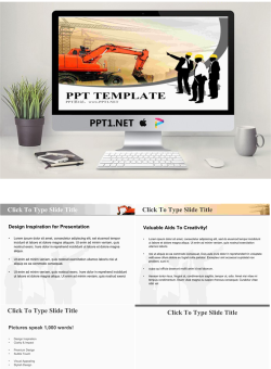 挖掘机工地施工PPT模板.ppt[共21张]