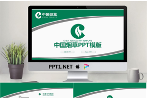 绿灰搭配的中国烟草PPT模板.pptx[共26张]