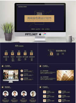 精致黑金风格商业融资计划书PPT模板.pptx[共31张]