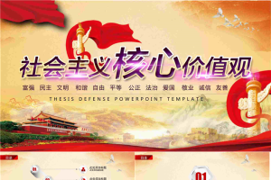 天安门华表背景的社会主义核心价值观PPT模板.pptx[共26张]