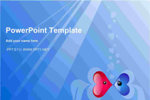 蓝色爱情鱼爱情PPT模板.ppt[共1张]