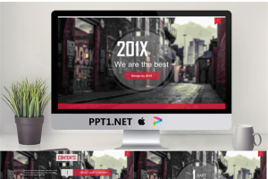 欧美街道背景的图片排版PPT模板.pptx[共21张]