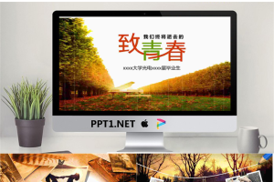 怀旧风景背景的《致青春》青春纪念册PPT.pptx[共16张]