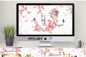 唯美浪漫《三生三世十里桃花》主题PPT模板.pptx[共20张]