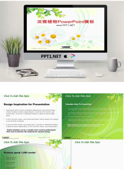 淡雅菊花茶树背景植物PowerPoint模板.ppt[共20张]