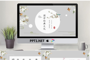 优美古典花鸟背景的中国风PPT模板.pptx[共24张]