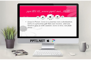 粉红淡雅小白菊PPT模板.ppt[共2张]