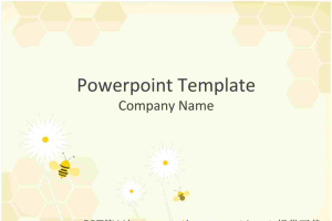 花朵上的蜜蜂PPT模板.ppt[共5张]