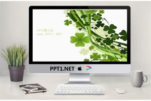 幸运草背景PPT模板.ppt[共2张]
