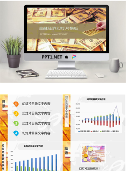 美元背景的金融经济幻灯片模板.pptx[共5张]
