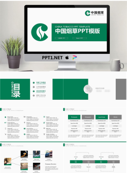 简洁中国烟草PPT模板.pptx[共26张]