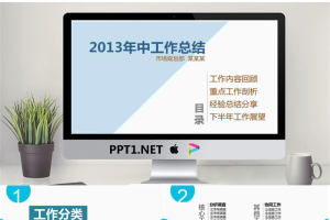 简洁的工作总结PowerPoint.pptx[共7张]