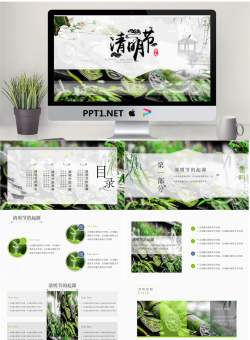 中国传统节日清明节幻灯片模板.pptx[共24张]