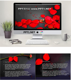 爱情红玫瑰PPT模板.ppt[共3张]