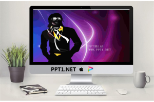 紫色炫彩迈克尔杰克逊背景艺术幻灯片.ppt[共2张]