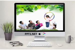 绿色韩国家庭PPT模板.ppt[共4张]