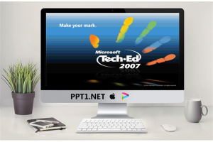 微软出品蓝色科技PPT模板.ppt[共20张]