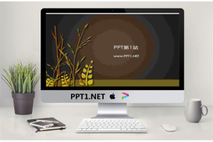 水稻小麦背景植物类幻灯片模板.ppt[共4张]