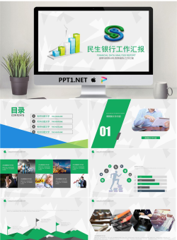 绿色民生银行财务分析汇报PPT模板.pptx[共22张]
