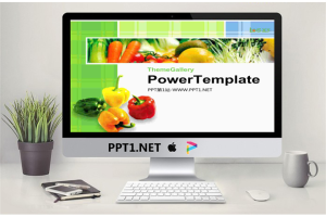 绿色蔬菜背景的食品PPT模板.ppt[共60张]