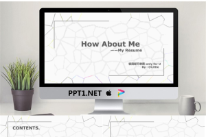 黑白简洁个性纹理背景的个人简历PPT模板.pptx[共18张]
