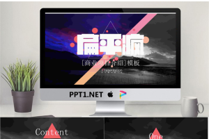 “扁平疯”商业项目介绍PPT模板.ppt[共23张]