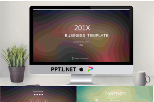 朦胧iOS风格的商务演示PPT模板.pptx[共25张]