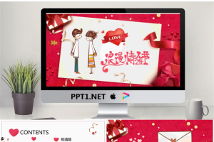 精美卡通情人节相册PPT模板.pptx[共22张]