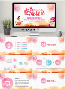 精美母亲节主题班会PPT模板.pptx[共19张]