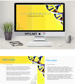 DNA链条背景的医疗医学生物科学幻灯片模板.pptx[共3张]