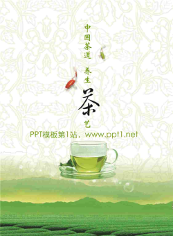淡雅绿茶背景的中国茶文化幻灯片模板.ppt[共6张]