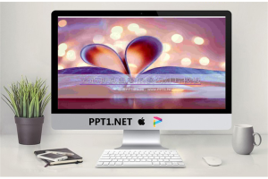 紫色爱心折页的浪漫爱情PowerPoint模板.pptx[共2张]