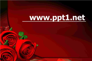 情人节PPT模板-深红色玫瑰.ppt[共2张]