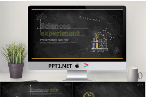 黄色黑板粉笔手绘科学化学实验PPT课件模板.pptx[共20张]