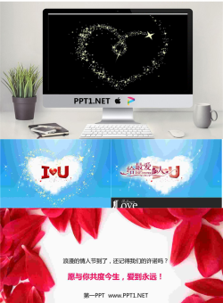 玫瑰花瓣背景情人节PPT模板.ppt[共4张]