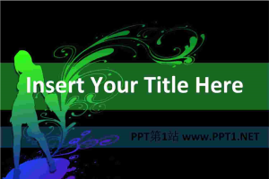 时尚艺术女人背景PPT幻灯片.ppt[共1张]
