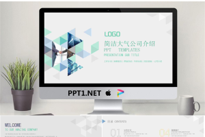 淡雅多边形图片混排的公司简介PPT模板.pptx[共15张]
