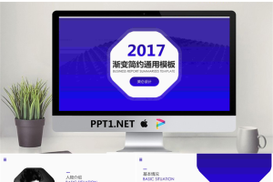 蓝色八边形商务演示PPT模板.pptx[共11张]