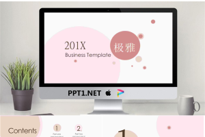 粉色简洁淡雅风格PPT模板免费.pptx[共17张]