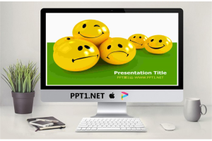 可爱3d圆球可爱表情背景的卡通幻灯片模板.ppt[共3张]