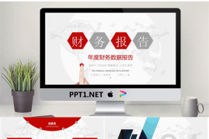 红灰扁平化财务报告PPT模板.pptx[共22张]