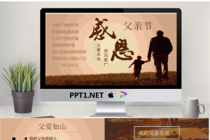 棕色稳重感恩父亲节PPT模板.pptx[共24张]