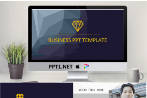 欧美蓝灰扁平化商务PPT模板免费.pptx[共20张]