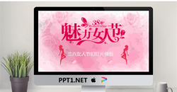 粉色魅力38女人节PPT模板.pptx[共24张]
