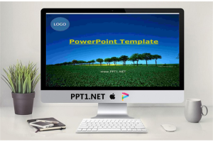 蓝天绿地树林PPT模板.ppt[共13张]