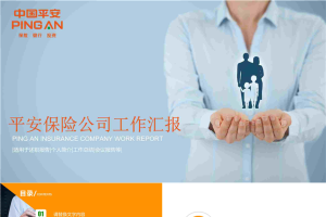 中国平安保险公司工作总结汇报PPT模板.pptx[共23张]