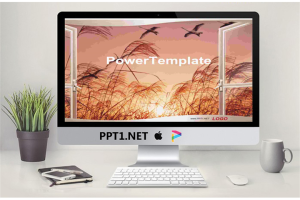 红色芦苇PPT模板.pptx[共5张]